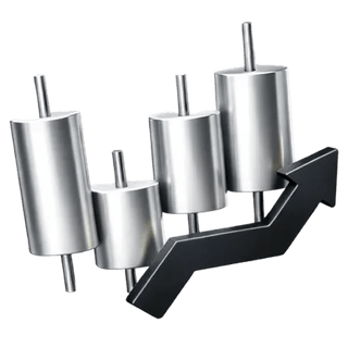 3D-icoon van een candlestick-handelsgrafiek op de over-ons-pagina van Torqemin Alvurex